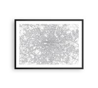 Affiche Poster 70x50cm Tableaux Image Photo Ville Carte Londres Wall Art