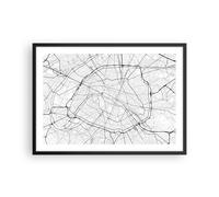 Affiche Poster 70x50cm Tableaux Image Photo Ville Carte Paris Wall Art