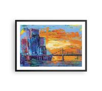 Affiche Poster 70x50cm Tableaux Image Photo Ville Pont Empâtement Wall Art