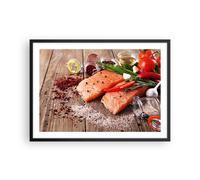 Affiche Poster 70x50cm Tableaux Image Saumon poisson nourriture cuisine Art