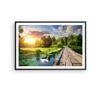 Affiche Poster 91x61cm Tableaux Image architecture promenade Swan Paysage Art