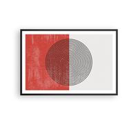 Affiche Poster 91x61cm Tableaux Image Photo Abstraction Blanc-Rouge Cercles Art