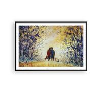 Affiche Poster 91x61cm Tableaux Image Photo Amoureux Sur Banc Wall Art