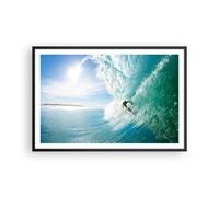 Affiche Poster 91x61cm Tableaux Image Photo Aventure surfeur vague océan Art