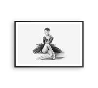 Affiche Poster 91x61cm Tableaux Image Photo Ballerine Dessin Crayon Wall Art