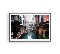 Affiche Poster 91x61cm Tableaux Image Photo Bateau pont tourisme Venise Wall Art