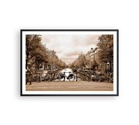 Affiche Poster 91x61cm Tableaux Image Photo Chaîne vélos Amsterdam centre Art