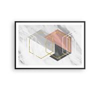 Affiche Poster 91x61cm Tableaux Image Photo Chiffres blanc doré Wall Art