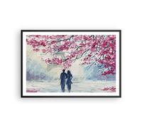 Affiche Poster 91x61cm Tableaux Image Photo Couple Paris Arbre Wall Art