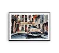 Affiche Poster 91x61cm Tableaux Image Photo Cubain Voiture Immeubles Wall Art