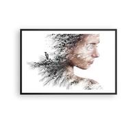Affiche Poster 91x61cm Tableaux Image Photo Femme Double Exposition Wall Art