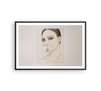 Affiche Poster 91x61cm Tableaux Image Photo Femme Silence Fleur Wall Art
