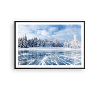 Affiche Poster 91x61cm Tableaux Image Photo Forêt Glace Lac Wall Art Decoration