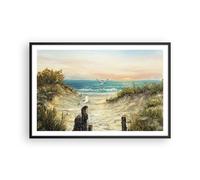Affiche Poster 91x61cm Tableaux Image Photo Impressionnisme Mouettes Côte Art