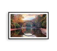 Affiche Poster 91x61cm Tableaux Image Photo Jardin Rhododendrons Pont Wall Art