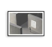 Affiche Poster 91x61cm Tableaux Image Photo Labyrinthe Gris Perdu Wall Art