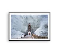 Affiche Poster 91x61cm Tableaux Image Photo Lanterne Mer Tempête Wall Art