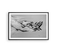 Affiche Poster 91x61cm Tableaux Image Photo Manuscrit Mains Noir Et Blanc Art