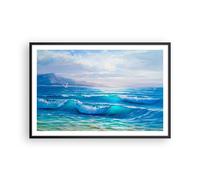 Affiche Poster 91x61cm Tableaux Image Photo mer vague mouette Wall Art