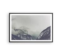 Affiche Poster 91x61cm Tableaux Image Photo Montagnes Forêt Brouillard Wall Art