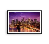 Affiche Poster 91x61cm Tableaux Image Photo New York nuit pont de Brooklyn Art