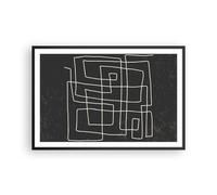 Affiche Poster 91x61cm Tableaux Image Photo Noir Et Blanc Labyrinthe Ligne Art