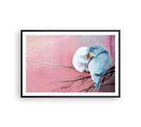 Affiche Poster 91x61cm Tableaux Image Photo Oiseaux Bleu Branche Wall Art