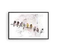 Affiche Poster 91x61cm Tableaux Image Photo Oiseaux Canaries Branche Wall Art