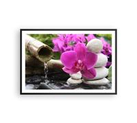 Affiche Poster 91x61cm Tableaux Image Photo Orchidée bambou décoration spa Art