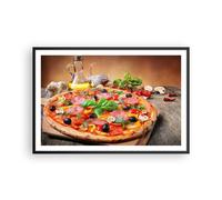 Affiche Poster 91x61cm Tableaux Image Photo pizza fromage tomate Wall Art