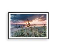 Affiche Poster 91x61cm Tableaux Image Photo Plage Herbe Horizon Wall Art
