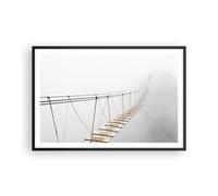 Affiche Poster 91x61cm Tableaux Image Photo Pont Suspendu Brouillard Wall Art