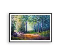 Affiche Poster 91x61cm Tableaux Image Photo prairie eau arbre Wall Art