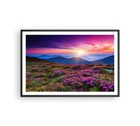 Affiche Poster 91x61cm Tableaux Image Photo Prairie Montagne Ciel Paysage Art
