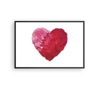 Affiche Poster 91x61cm Tableaux Image Photo Rouge Coeur Aquarelle Wall Art