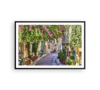 Affiche Poster 91x61cm Tableaux Image Photo Rue décoration fleurs Grèce Wall Art