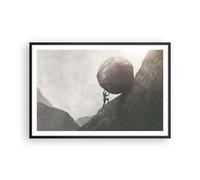 Affiche Poster 91x61cm Tableaux Image Photo Sisyphe Travail Pierre Wall Art
