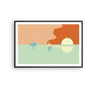 Affiche Poster 91x61cm Tableaux Image Photo Soleil Voilier Lanterne Wall Art