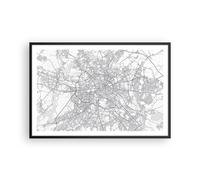 Affiche Poster 91x61cm Tableaux Image Photo Ville Carte Berlin Wall Art