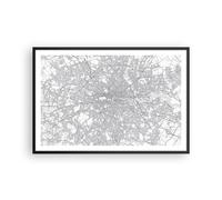 Affiche Poster 91x61cm Tableaux Image Photo Ville Carte Londres Wall Art