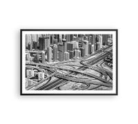Affiche Poster 91x61cm Tableaux Image Photo Ville Gratte-ciel Autoroute Wall Art