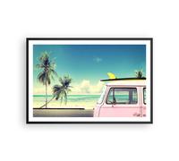 Affiche Poster 91x61cm Tableaux Image Voiture planche de surf plage océan Art