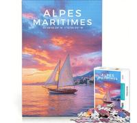 Affiche Poster AlpesMaritimes Puzzles 1000 pièces | 50x75cm Cadeau d'anniversaire Interaction parent-enfant pour un anniversaire Noël