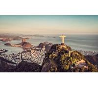 Affiche Poster Rio de Janeiro Bresil Panorama Ville Christ Vacances