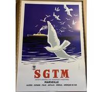 affiche / poster SGTM Marseille - Transports MARITIMES - 50x70cm G
