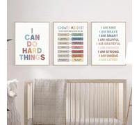 Affiche Pour Chambre D'Enfant, Citations Positives Sur La Croissance De L'État D'Esprit, Peinture Sur Toile, Art Mural Éducatif, Décoration D'École À Domicile, 50x70 Cm, Sans Cadre