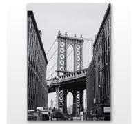 Affiche Premium 220g/m² | New York - Pont de Brooklyn - Décoration Moderne Noir et Blanc pour Salon ou Bureau (40x50cm)