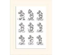 Affiche - Pyramid - Mickey Mouse (Sketched - Multi) - Avec Passe-Partout - 30x40cm Multi G