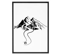 Affiche Randonnée à la montagne - Made In France - Tableau décoration murale - Cadeau montagne original rigolo (A3 (29,7 x 42 cm), Sans cadre)