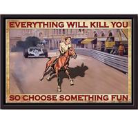 Affiche « Règles de la maison » avec un bull-terrier - Décoration murale animaux - Cadeau pour les amoureux des chiens, les fans de chiots, les enfants en famille d'accueil, chambre de café